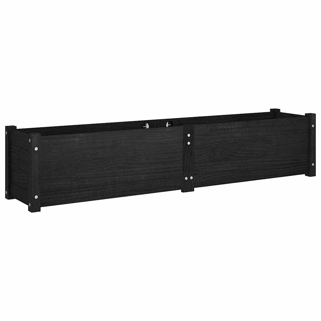 Aukšti sodo loveliai, 2vnt., juodi, 150x31x31cm, pušis Aukšti sodo loveliai, 2vnt., juodi, 150x31x31cm, pušis - Image 3