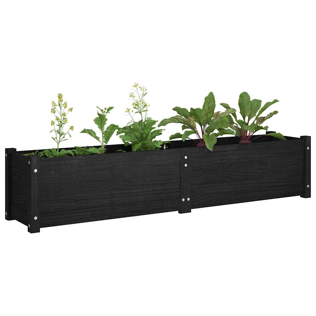 Aukšti sodo loveliai, 2vnt., juodi, 150x31x31cm, pušis Aukšti sodo loveliai, 2vnt., juodi, 150x31x31cm, pušis - Image 4