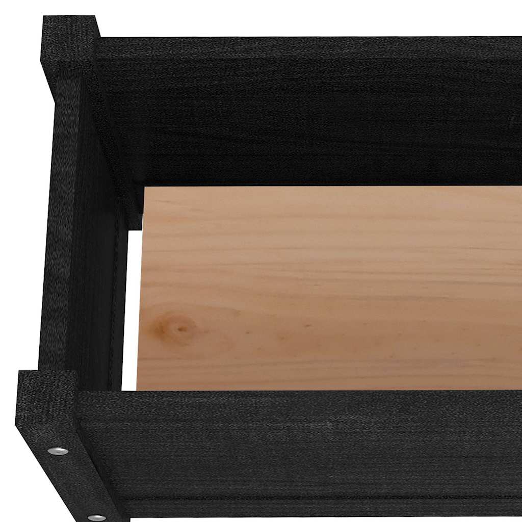 Aukšti sodo loveliai, 2vnt., juodi, 150x31x31cm, pušis Aukšti sodo loveliai, 2vnt., juodi, 150x31x31cm, pušis - Image 7