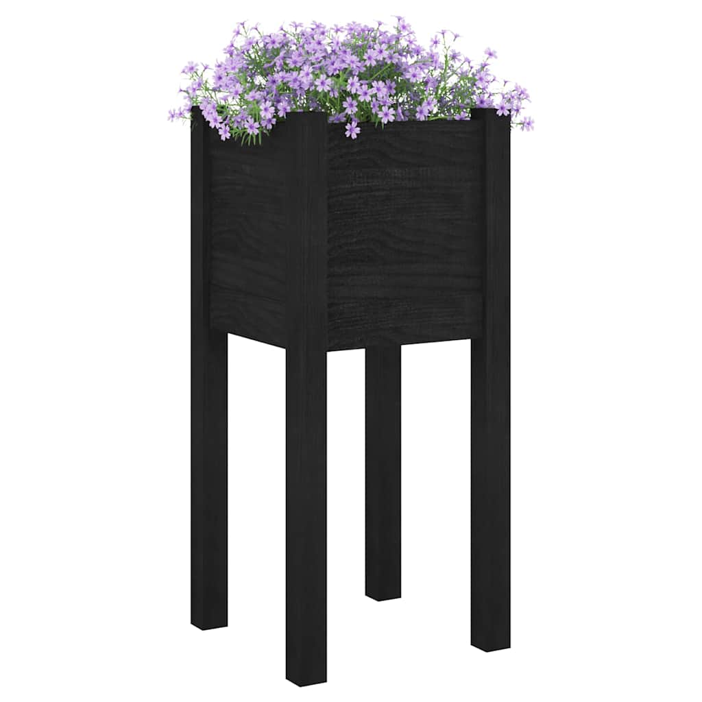 Sodo lovelis, juodas, 31x31x70cm, pušies medienos masyvas Sodo lovelis, juodas, 31x31x70cm, pušies medienos masyvas - Image 3