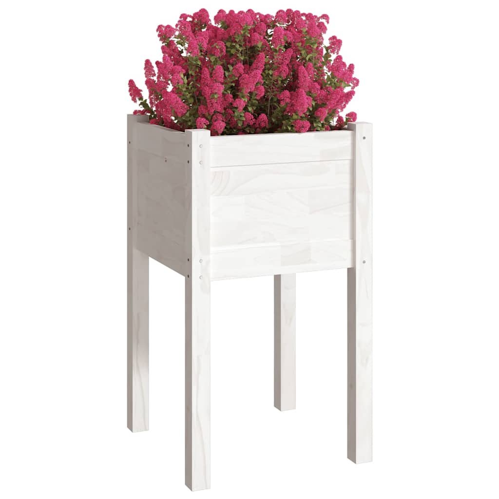 Sodo loveliai, 2vnt., balti, 40x40x70cm, pušies masyvas Sodo loveliai, 2vnt., balti, 40x40x70cm, pušies masyvas - Image 3