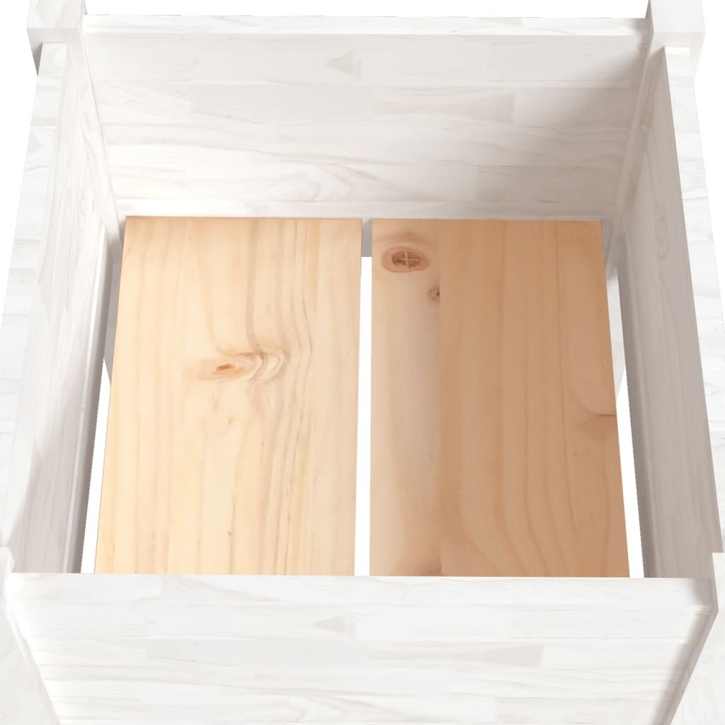 Sodo loveliai, 2vnt., balti, 40x40x70cm, pušies masyvas Sodo loveliai, 2vnt., balti, 40x40x70cm, pušies masyvas - Image 6