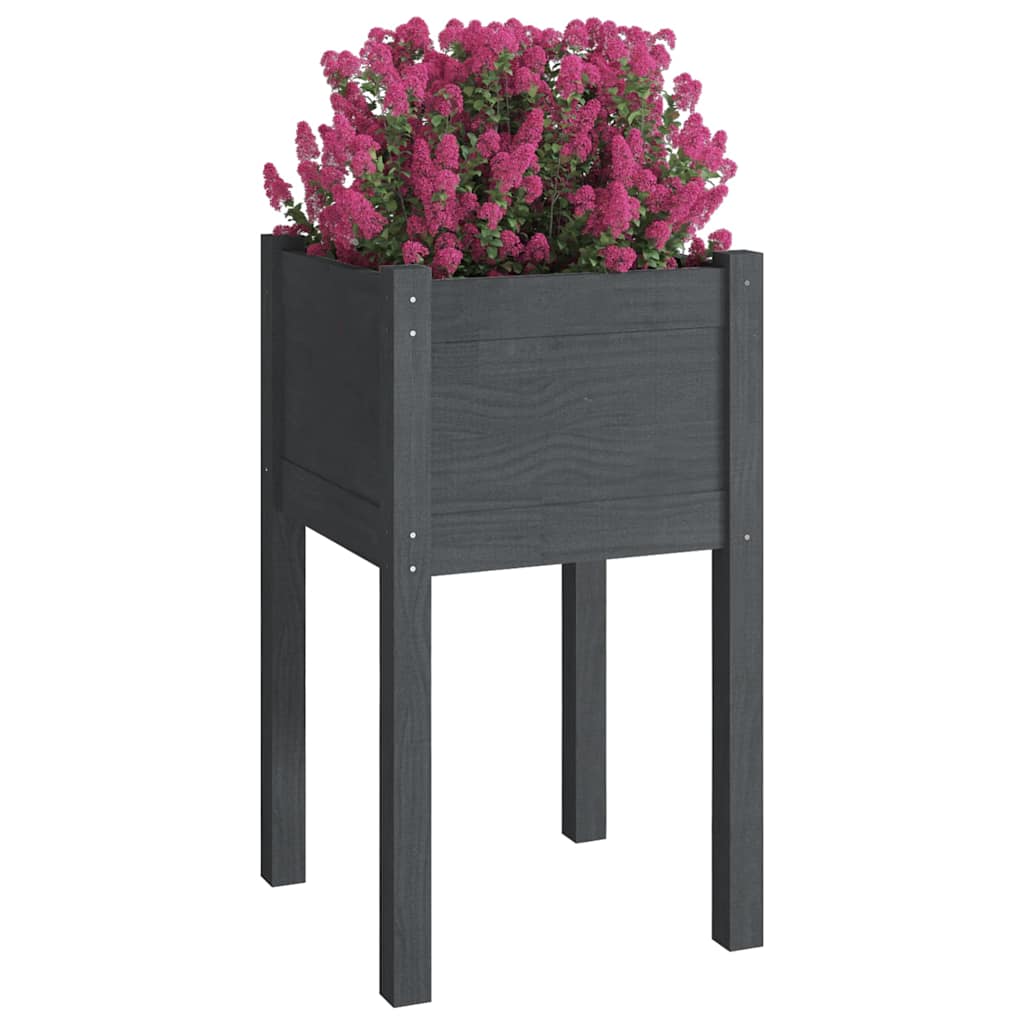 Sodo loveliai, 2vnt., pilki, 40x40x70cm, pušies masyvas Sodo loveliai, 2vnt., pilki, 40x40x70cm, pušies masyvas - Image 3