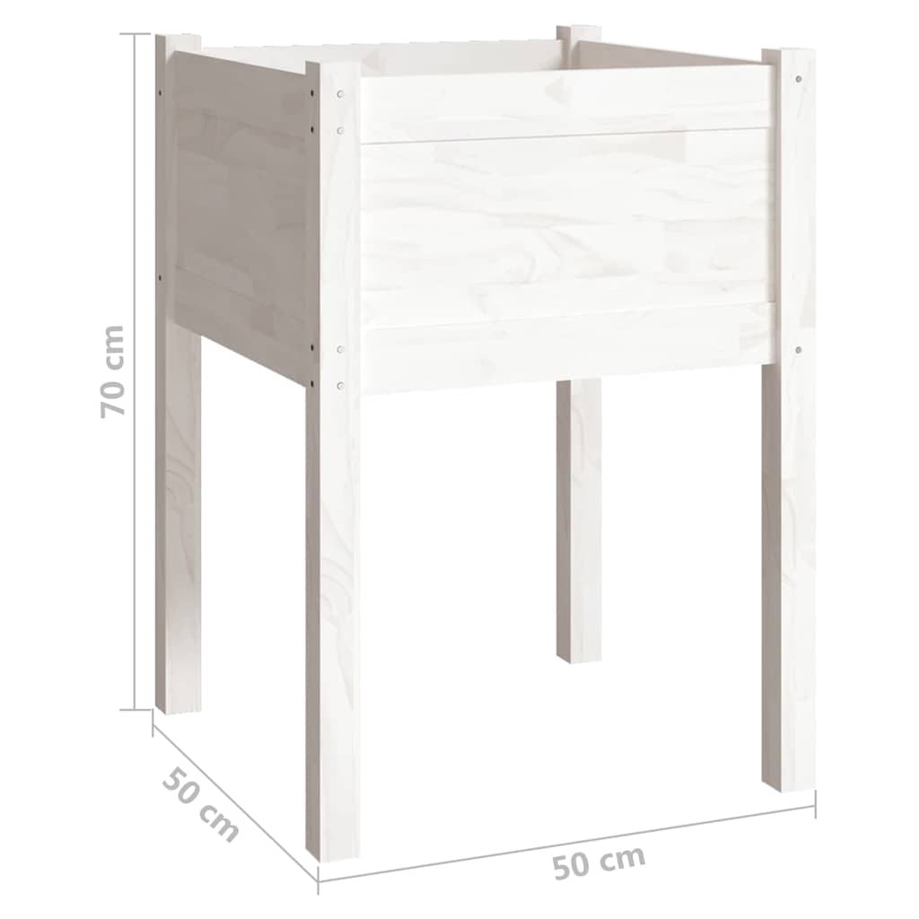 Sodo lovelis, baltas, 50x50x70cm, pušies medienos masyvas Sodo lovelis, baltas, 50x50x70cm, pušies medienos masyvas