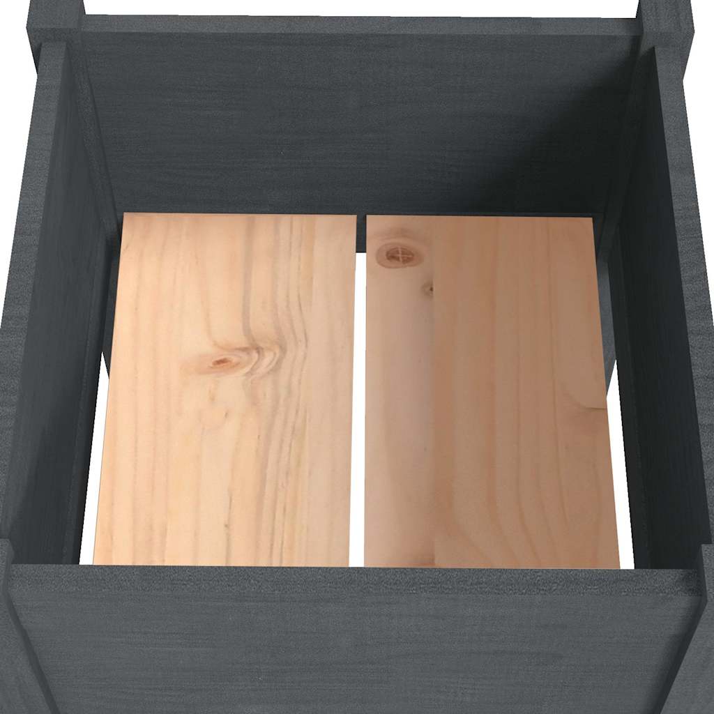 Sodo lovelis, pilkas, 50x50x70cm, pušies medienos masyvas Sodo lovelis, pilkas, 50x50x70cm, pušies medienos masyvas - Image 5