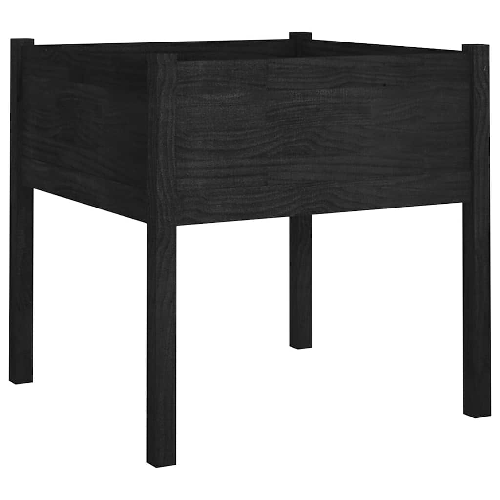Sodo loveliai, 2vnt., juodi, 70x70x70cm, pušies masyvas Sodo loveliai, 2vnt., juodi, 70x70x70cm, pušies masyvas - Image 4