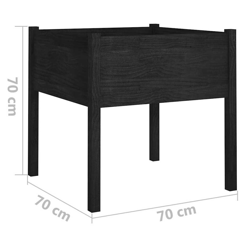 Sodo loveliai, 2vnt., juodi, 70x70x70cm, pušies masyvas Sodo loveliai, 2vnt., juodi, 70x70x70cm, pušies masyvas
