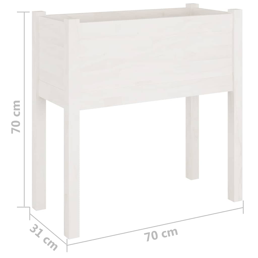 Sodo lovelis, baltas, 70x31x70cm, pušies medienos masyvas Sodo lovelis, baltas, 70x31x70cm, pušies medienos masyvas