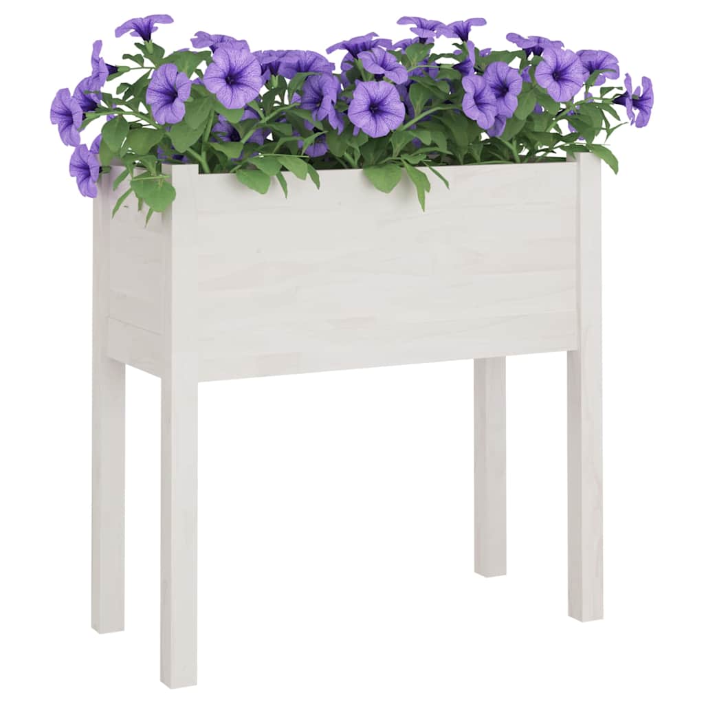 Sodo loveliai, 2vnt., balti, 70x31x70cm, pušies masyvas Sodo loveliai, 2vnt., balti, 70x31x70cm, pušies masyvas - Image 7
