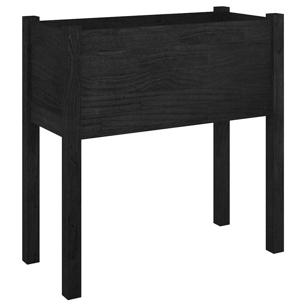 Sodo loveliai, 2vnt., juodi, 70x31x70cm, pušies masyvas Sodo loveliai, 2vnt., juodi, 70x31x70cm, pušies masyvas - Image 3