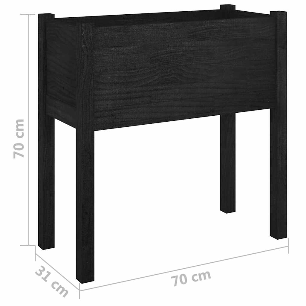Sodo loveliai, 2vnt., juodi, 70x31x70cm, pušies masyvas Sodo loveliai, 2vnt., juodi, 70x31x70cm, pušies masyvas