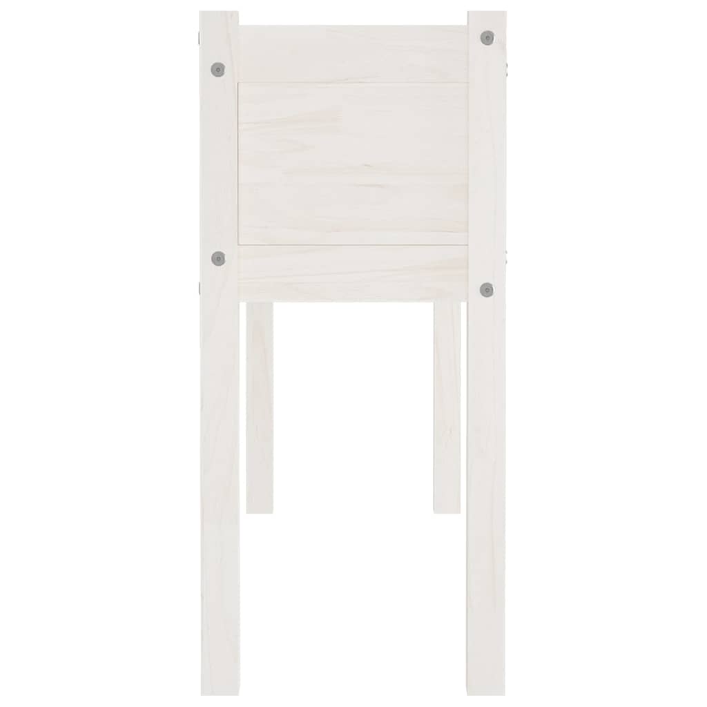 Sodo lovelis, baltas, 110x31x70cm, pušies medienos masyvas Sodo lovelis, baltas, 110x31x70cm, pušies medienos masyvas - Image 5