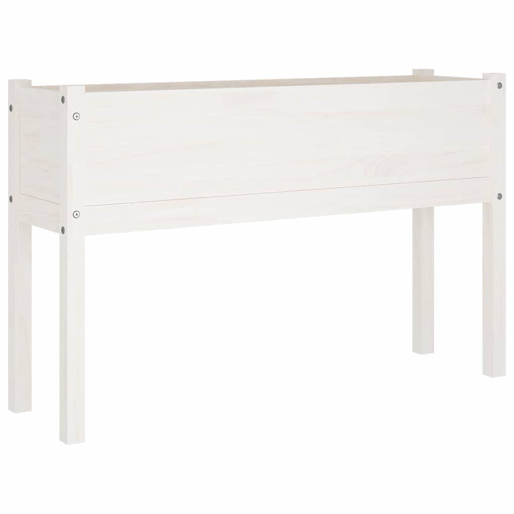 Sodo loveliai, 2vnt., balti, 110x31x70cm, pušies masyvas Sodo loveliai, 2vnt., balti, 110x31x70cm, pušies masyvas - Image 4