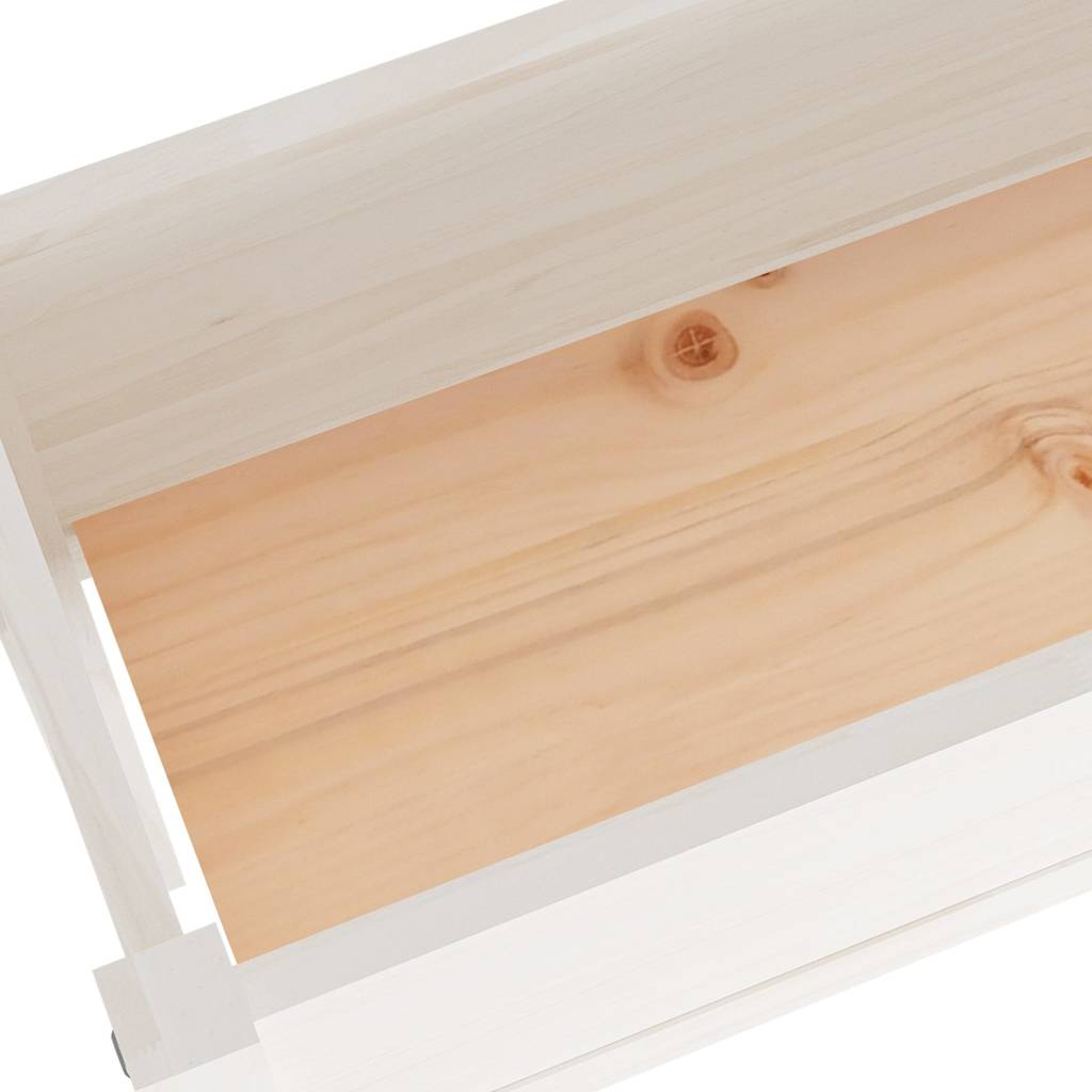 Sodo loveliai, 2vnt., balti, 110x31x70cm, pušies masyvas Sodo loveliai, 2vnt., balti, 110x31x70cm, pušies masyvas - Image 7