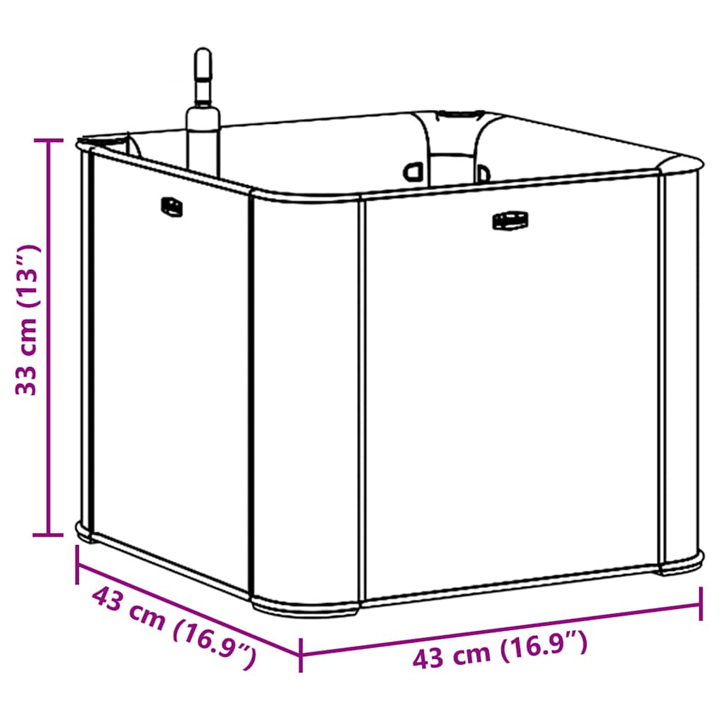 Lovelis su savaiminio laistymo sistema, pilkas, 43x43x33cm Lovelis su savaiminio laistymo sistema, pilkas, 43x43x33cm