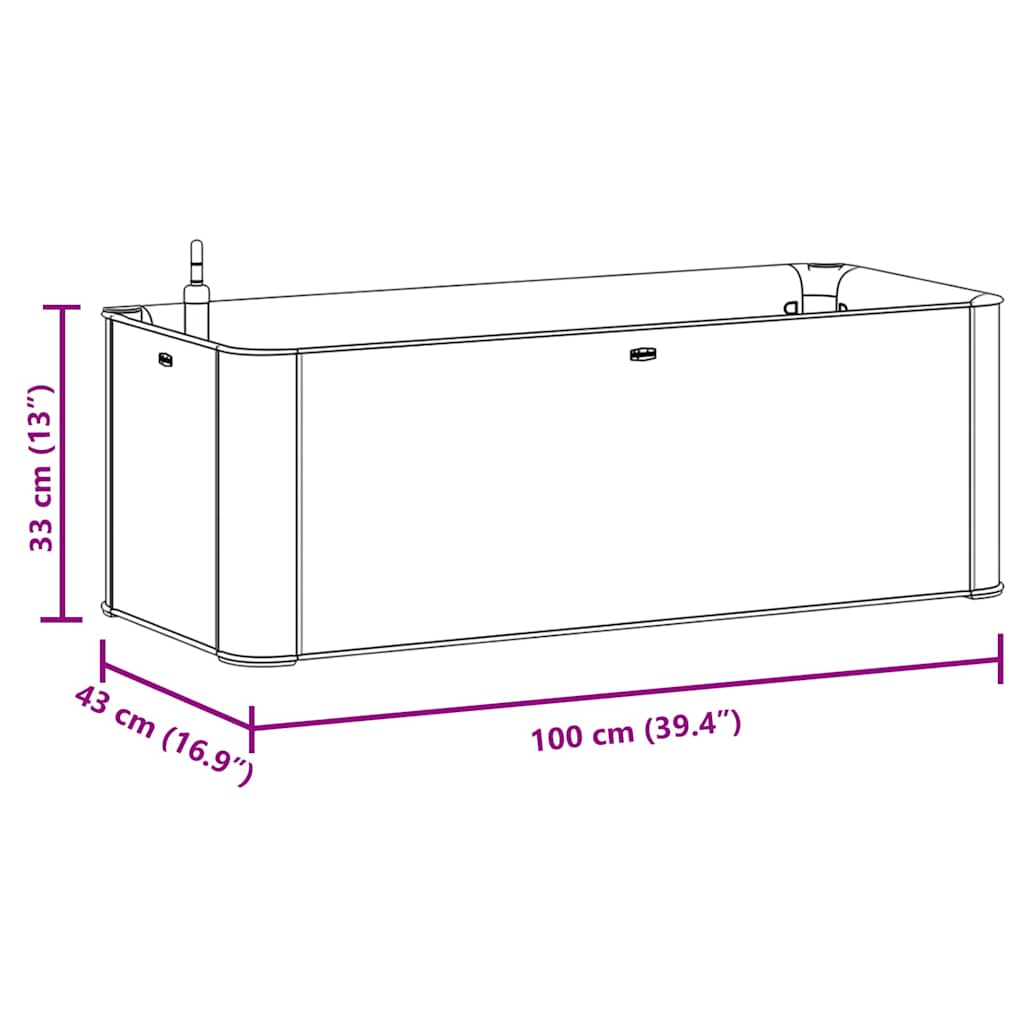 Lovelis su savaiminio laistymo sistema, pilkas, 100x43x33cm Lovelis su savaiminio laistymo sistema, pilkas, 100x43x33cm