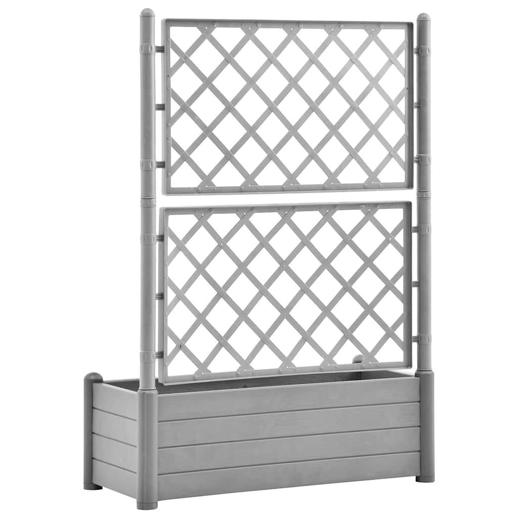 Sodo lovelis su treliažu, akmens pilkas, 100x43x142cm, PP Sodo lovelis su treliažu, akmens pilkas, 100x43x142cm, PP - Image 6