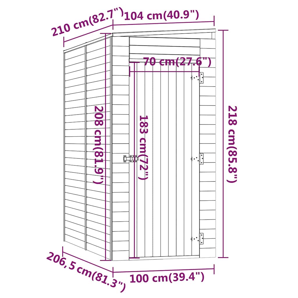 Sodo pašiūrė, 100x210x218 cm, impregnuota pušies mediena Sodo pašiūrė, 100x210x218 cm, impregnuota pušies mediena - Image 8