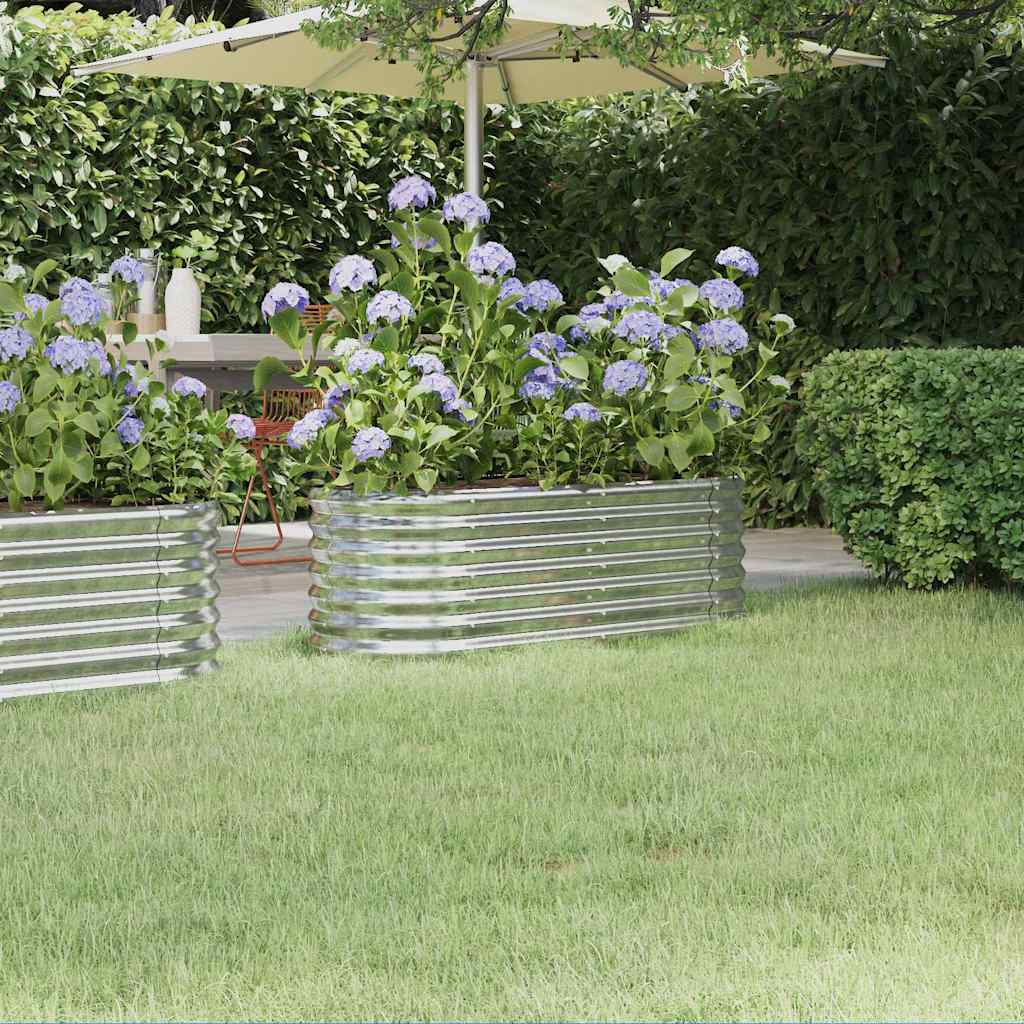 Aukštas sodo lovelis, sidabrinis, 114x40x36cm, cinkuotas plienas Aukštas sodo lovelis, sidabrinis, 114x40x36cm, cinkuotas plienas - Image 2