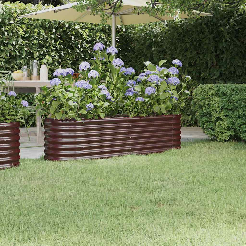 Aukštas sodo lovelis, rudas, 152x40x36cm, cinkuotas plienas Aukštas sodo lovelis, rudas, 152x40x36cm, cinkuotas plienas - Image 2