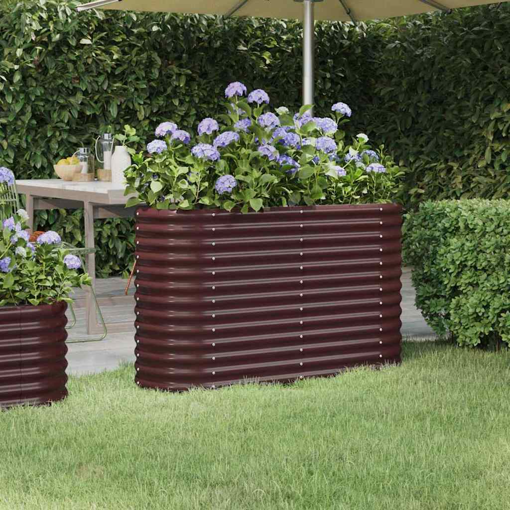 Aukštas sodo lovelis, rudas, 114x40x68cm, cinkuotas plienas Aukštas sodo lovelis, rudas, 114x40x68cm, cinkuotas plienas - Image 2