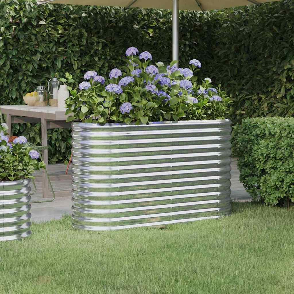 Aukštas sodo lovelis, sidabrinis, 114x40x68cm, cinkuotas plienas Aukštas sodo lovelis, sidabrinis, 114x40x68cm, cinkuotas plienas - Image 2