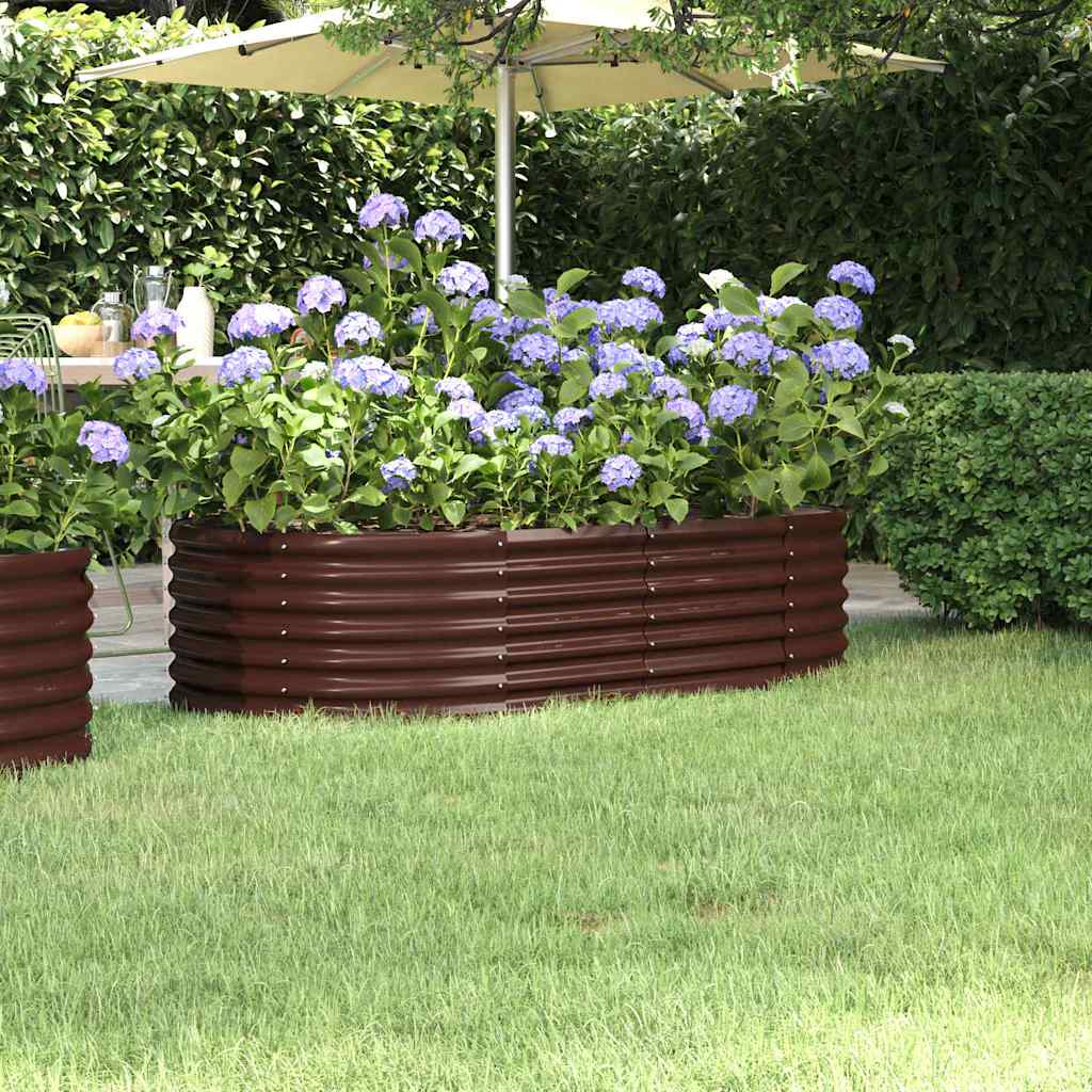 Aukštas sodo lovelis, rudas, 152x80x36cm, cinkuotas plienas Aukštas sodo lovelis, rudas, 152x80x36cm, cinkuotas plienas - Image 2