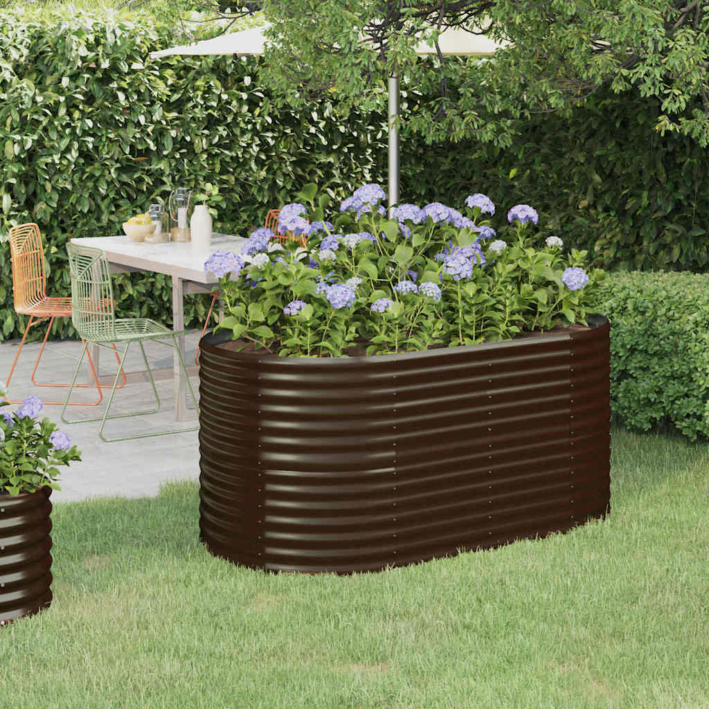 Aukštas sodo lovelis, rudas, 152x80x68cm, cinkuotas plienas Aukštas sodo lovelis, rudas, 152x80x68cm, cinkuotas plienas - Image 2