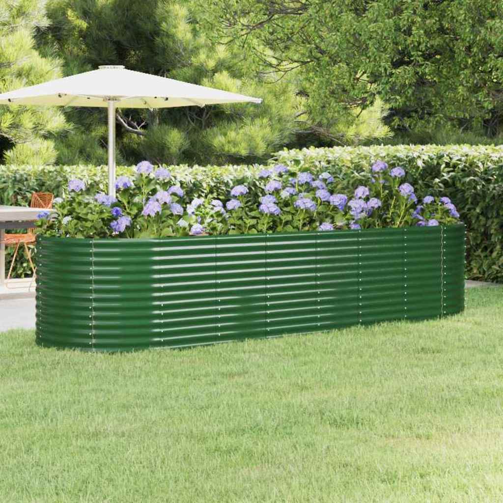 Aukštas sodo lovelis, žalias, 322x100x68cm, cinkuotas plienas Aukštas sodo lovelis, žalias, 322x100x68cm, cinkuotas plienas - Image 2