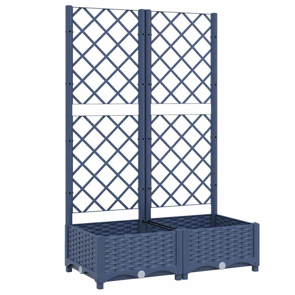 Sodo vazonas su grotelėmis, mėlynai pilkas, 80x40x121,5 cm, PP Sodo vazonas su grotelėmis, mėlynai pilkas, 80x40x121,5 cm, PP - Image 3