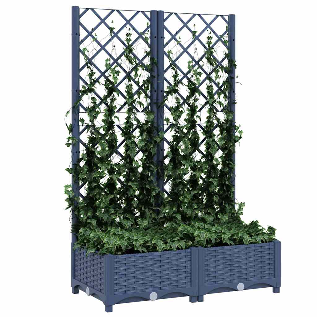 Sodo vazonas su grotelėmis, mėlynai pilkas, 80x40x121,5 cm, PP Sodo vazonas su grotelėmis, mėlynai pilkas, 80x40x121,5 cm, PP - Image 8
