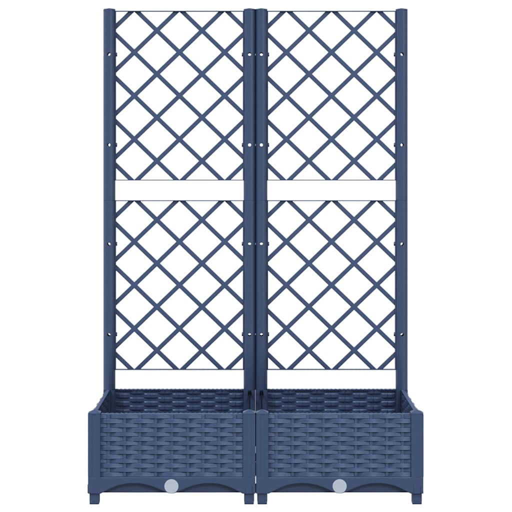 Sodo vazonas su grotelėmis, mėlynai pilkas, 80x40x121,5 cm, PP Sodo vazonas su grotelėmis, mėlynai pilkas, 80x40x121,5 cm, PP - Image 4