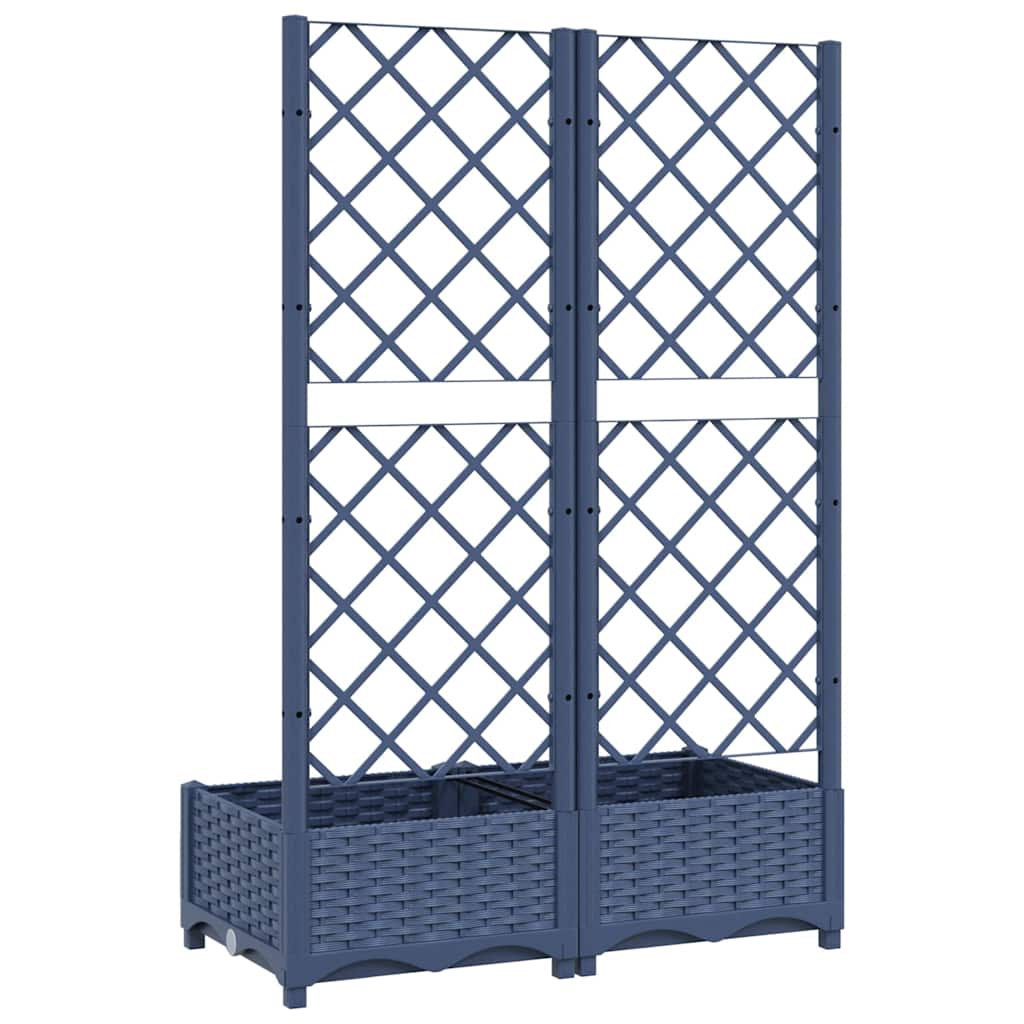Sodo vazonas su grotelėmis, mėlynai pilkas, 80x40x121,5 cm, PP Sodo vazonas su grotelėmis, mėlynai pilkas, 80x40x121,5 cm, PP - Image 5