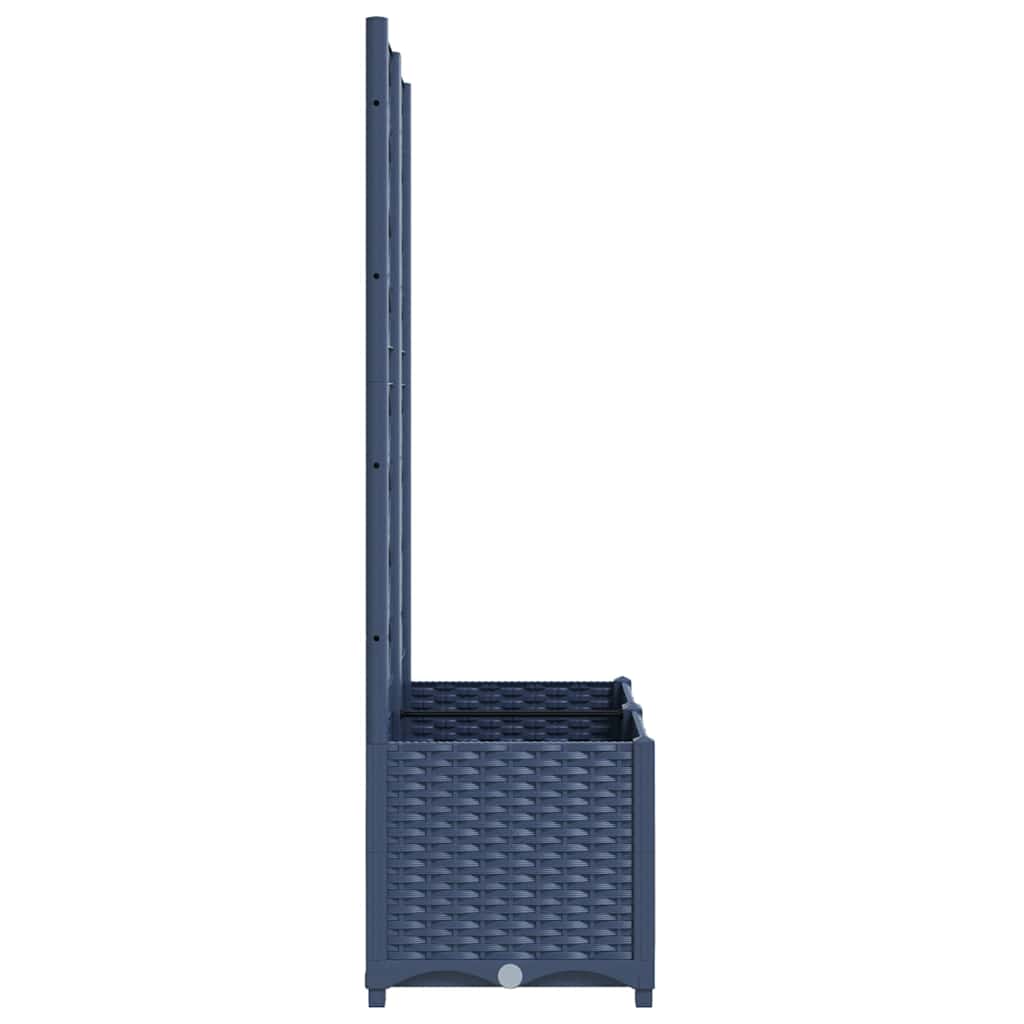 Sodo vazonas su grotelėmis, mėlynai pilkas, 80x40x136 cm, PP Sodo vazonas su grotelėmis, mėlynai pilkas, 80x40x136 cm, PP - Image 6
