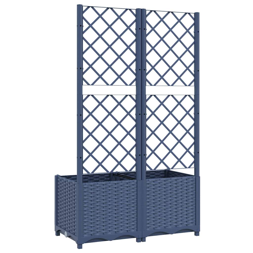 Sodo vazonas su grotelėmis, mėlynai pilkas, 80x40x136 cm, PP Sodo vazonas su grotelėmis, mėlynai pilkas, 80x40x136 cm, PP - Image 5