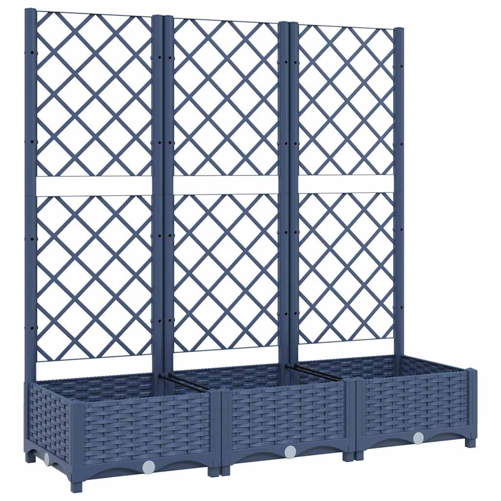 Sodo lovelis su treliažu, mėlyna pilkas, 120x40x121,5cm, PP Sodo lovelis su treliažu, mėlyna pilkas, 120x40x121,5cm, PP - Image 3