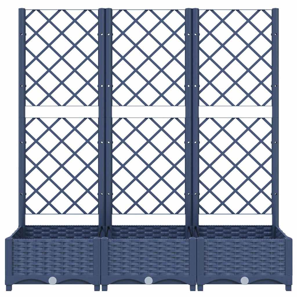 Sodo lovelis su treliažu, mėlyna pilkas, 120x40x121,5cm, PP Sodo lovelis su treliažu, mėlyna pilkas, 120x40x121,5cm, PP - Image 4
