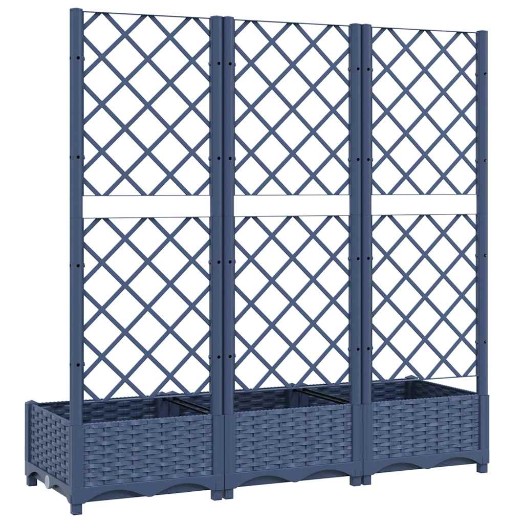 Sodo lovelis su treliažu, mėlyna pilkas, 120x40x121,5cm, PP Sodo lovelis su treliažu, mėlyna pilkas, 120x40x121,5cm, PP - Image 5