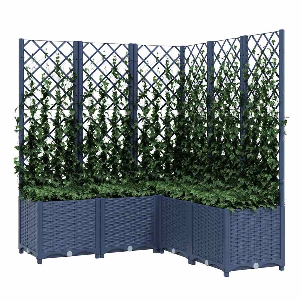Sodo lovelis su treliažu, mėlyna pilkas, 120x120x136cm, PP Sodo lovelis su treliažu, mėlyna pilkas, 120x120x136cm, PP - Image 8