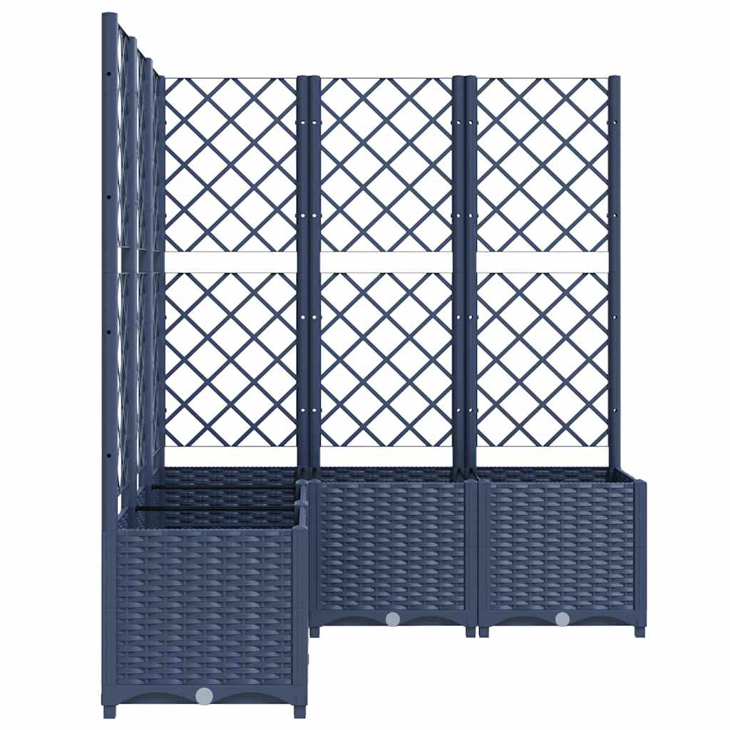 Sodo lovelis su treliažu, mėlyna pilkas, 120x120x136cm, PP Sodo lovelis su treliažu, mėlyna pilkas, 120x120x136cm, PP - Image 5