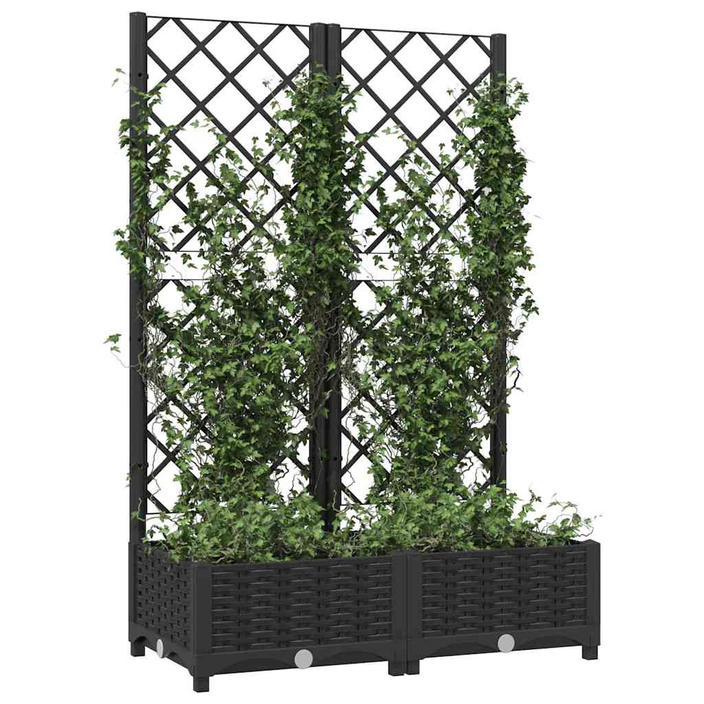 Sodo vazonas su grotelėmis, juodas, 80x40x121,5 cm, PP Sodo vazonas su grotelėmis, juodas, 80x40x121,5 cm, PP - Image 8