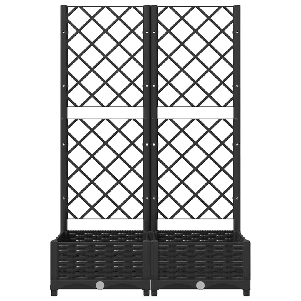 Sodo vazonas su grotelėmis, juodas, 80x40x121,5 cm, PP Sodo vazonas su grotelėmis, juodas, 80x40x121,5 cm, PP - Image 4