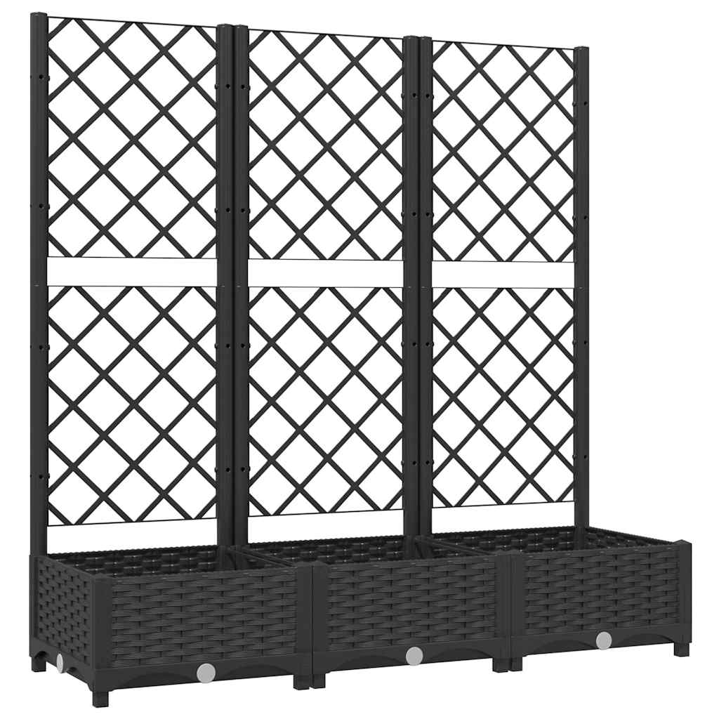 Sodo vazonas su grotelėmis, juodas, 120x40x121,5 cm, PP Sodo vazonas su grotelėmis, juodas, 120x40x121,5 cm, PP - Image 3