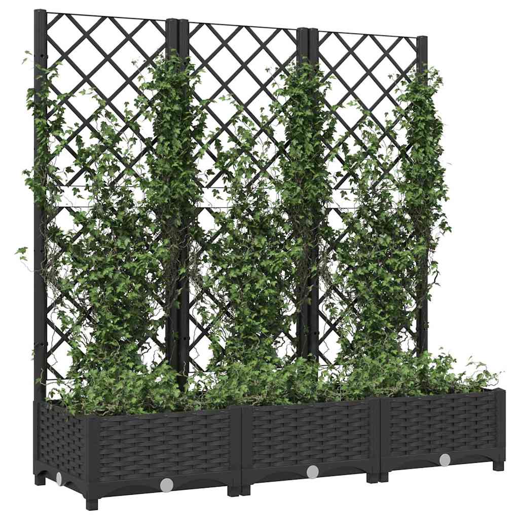Sodo vazonas su grotelėmis, juodas, 120x40x121,5 cm, PP Sodo vazonas su grotelėmis, juodas, 120x40x121,5 cm, PP - Image 8