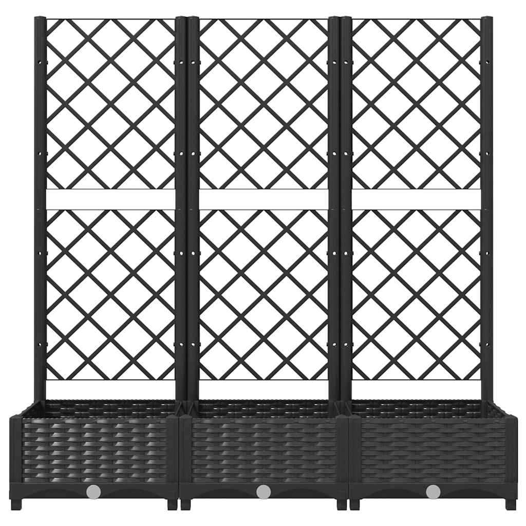 Sodo vazonas su grotelėmis, juodas, 120x40x121,5 cm, PP Sodo vazonas su grotelėmis, juodas, 120x40x121,5 cm, PP - Image 4