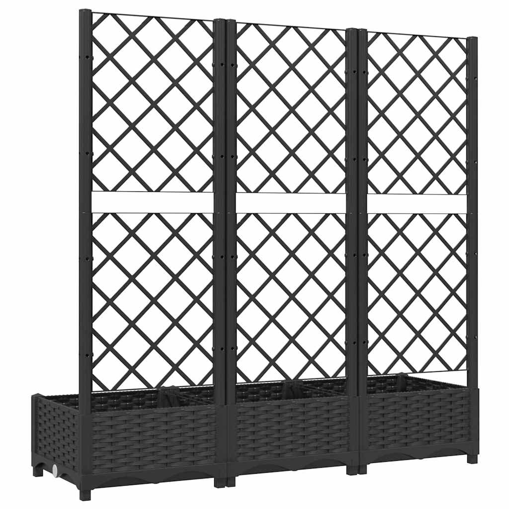 Sodo vazonas su grotelėmis, juodas, 120x40x121,5 cm, PP Sodo vazonas su grotelėmis, juodas, 120x40x121,5 cm, PP - Image 5