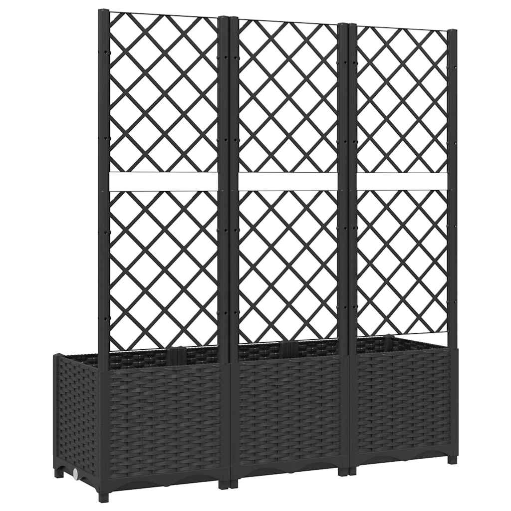 Sodo vazonas su grotelėmis, juodas, 120x40x136 cm, PP Sodo vazonas su grotelėmis, juodas, 120x40x136 cm, PP - Image 7