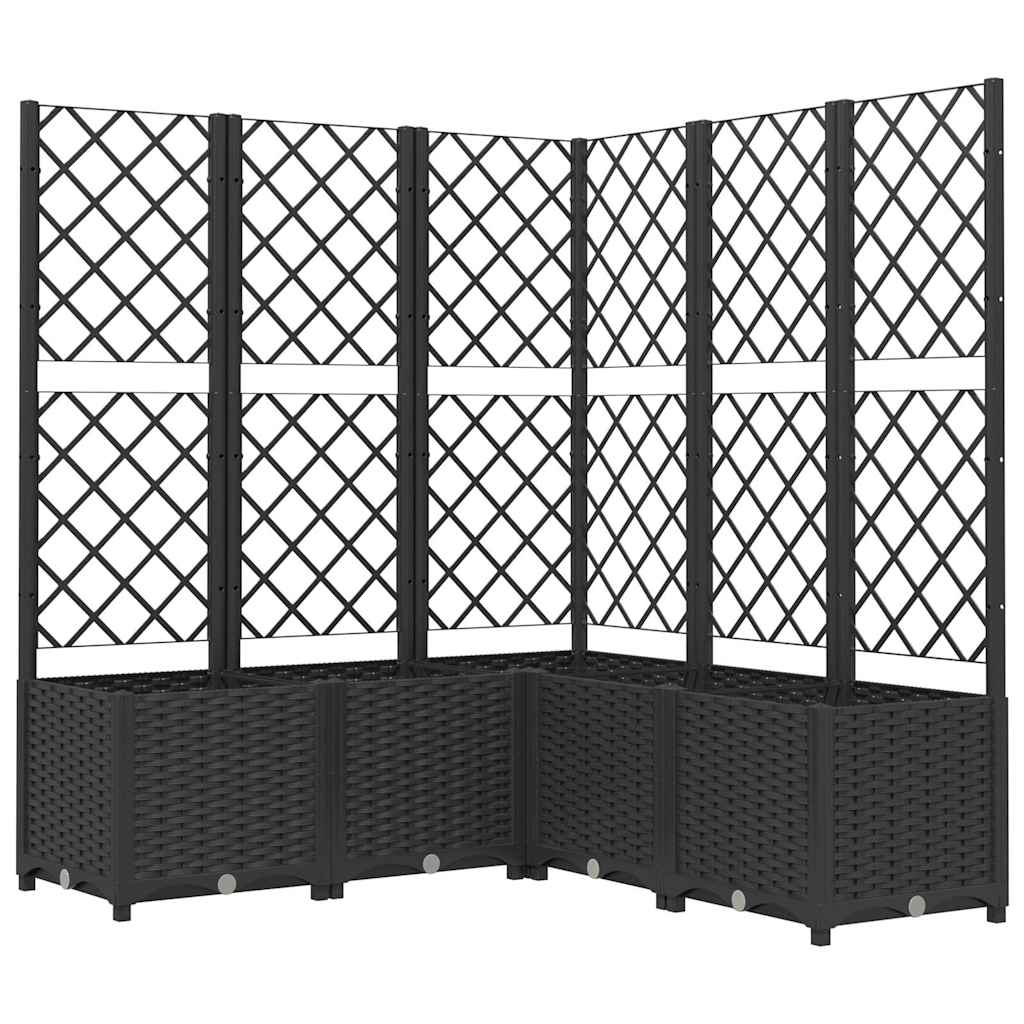 Sodo lovelis su treliažu, juodos spalvos, 120x120x136cm, PP Sodo lovelis su treliažu, juodos spalvos, 120x120x136cm, PP - Image 3