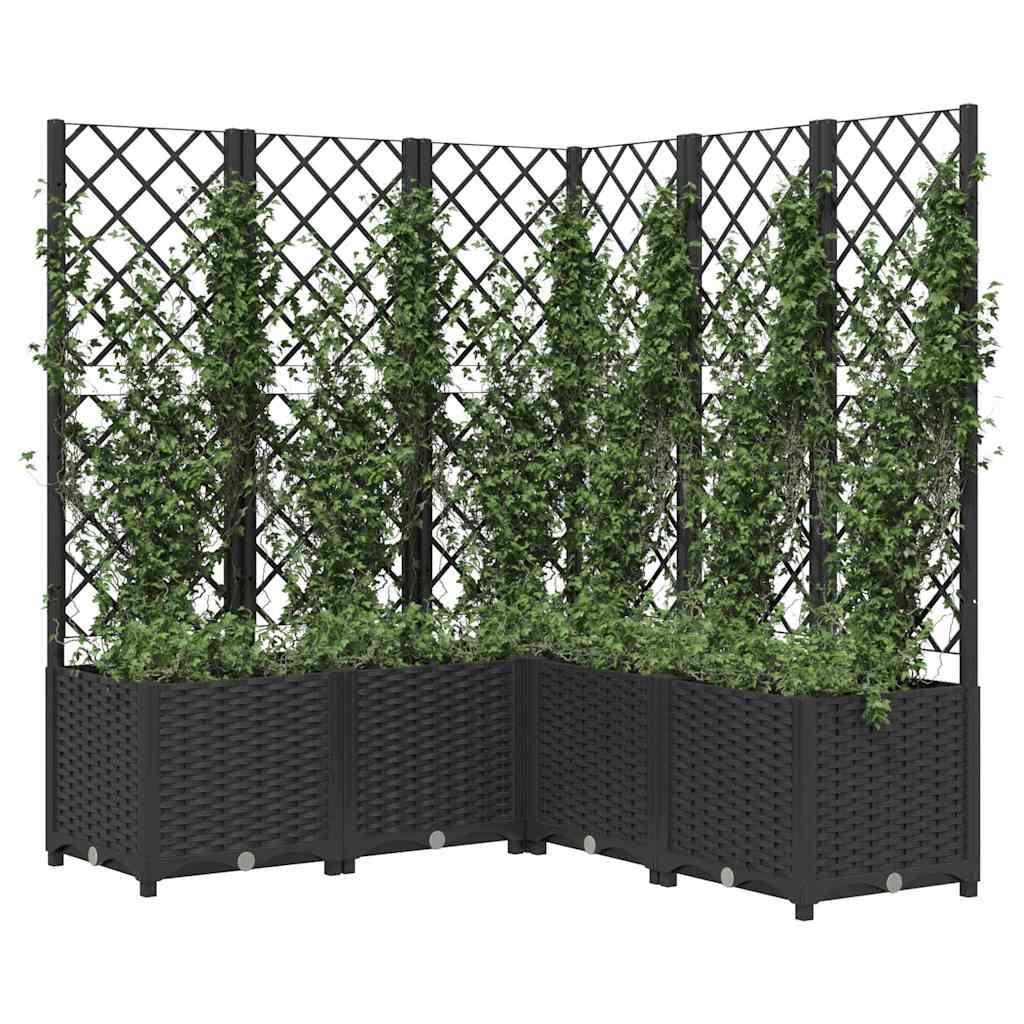 Sodo lovelis su treliažu, juodos spalvos, 120x120x136cm, PP Sodo lovelis su treliažu, juodos spalvos, 120x120x136cm, PP - Image 8
