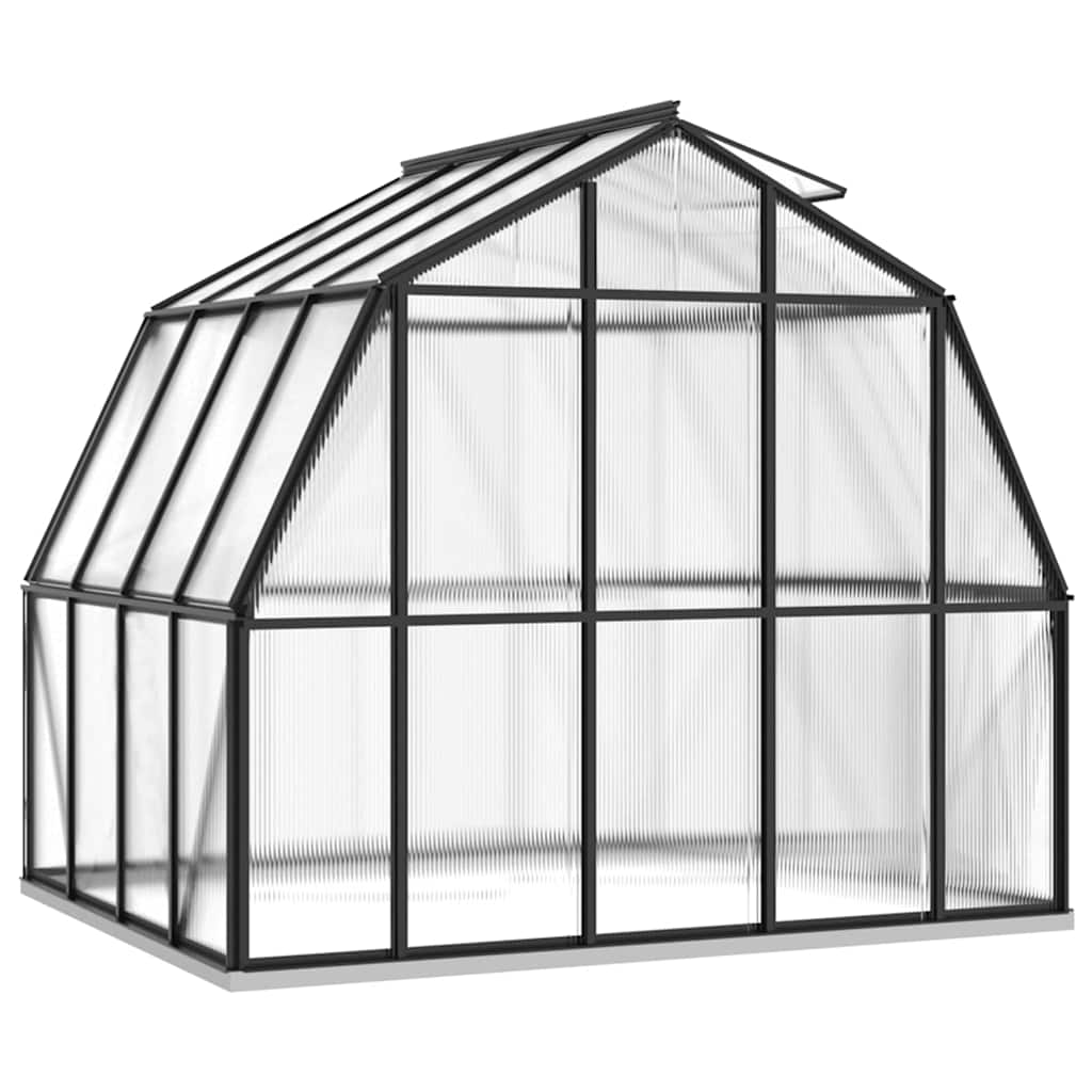 Šiltnamis su pagrindo rėmu, antracito, aliuminis, 6,43m² Šiltnamis su pagrindo rėmu, antracito, aliuminis, 6,43m² - Image 4